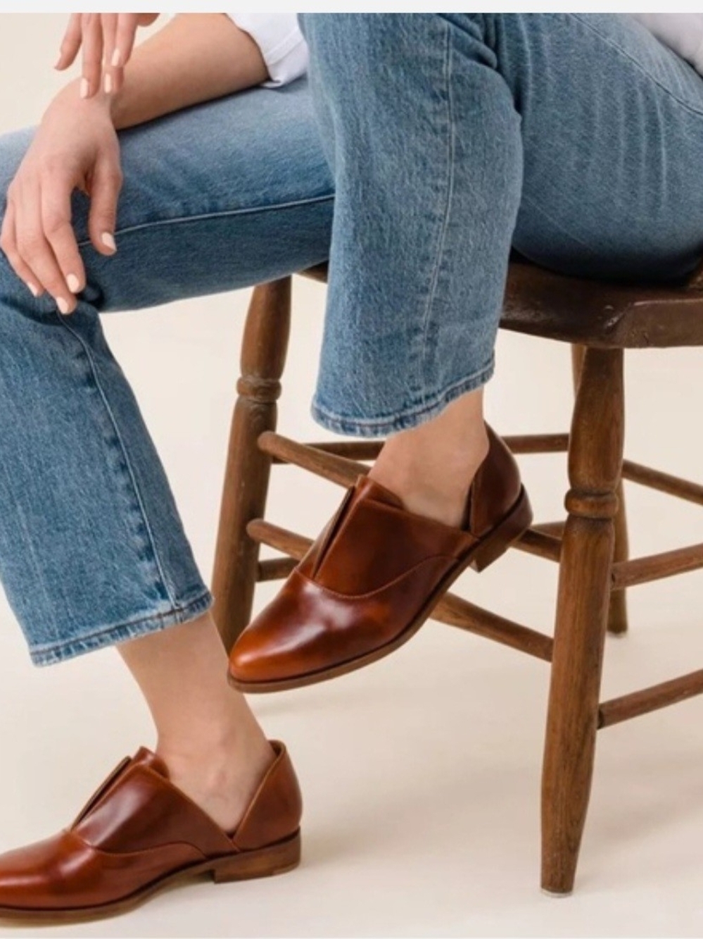 Nisolo Emma Classic Women's Leather Slip-On Loafer - Burgundy Brown Store Return